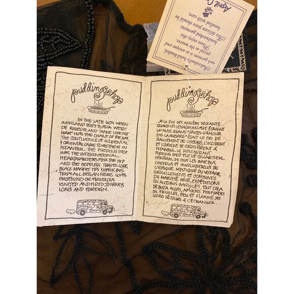 Pudding Shop M/L Bolero Petal Blouse Jacket Beaded Black Corneil Trading BLP0611 - Picture 10 of 14